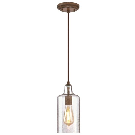 Westinghouse Pendant 60W Mini Carmen Barnwood Clear, Textured Glass 6371300